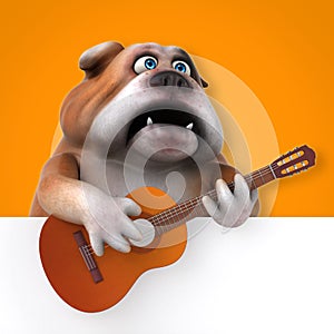 Fun bulldog - 3D Illustration