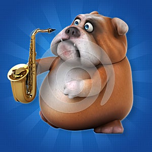 Fun bulldog - 3D Illustration