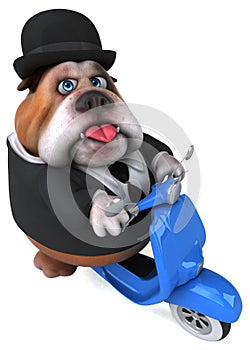 Fun bulldog - 3D Illustration