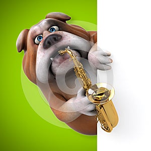 Fun bulldog - 3D Illustration