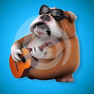 Fun bulldog - 3D Illustration