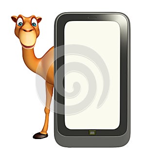 Fun Camel cartoon character with mobile