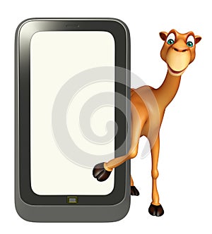 Fun Camel cartoon character with mobile