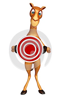 Fun Camel cartoon character with target