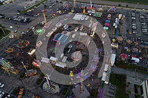 Fun at the carnival aerial drone image