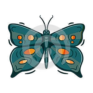 Fun cartoon butterfly vector illustration.