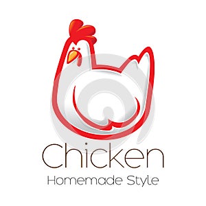 Fun cartoon chicken icon illustration photo
