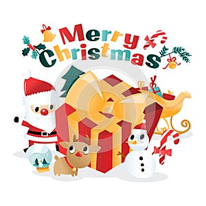 Fun Cartoon Merry Christmas Giant Gift Santa