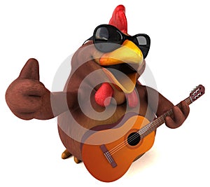 Fun chicken - 3D Illustration