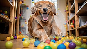 fun dog play indoors