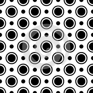 Fun dotted vector seamless pattern in black and white colors