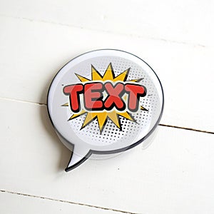 Comic book text bubble illustration isolated on white