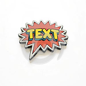 Comic book text bubble illustration isolated on white