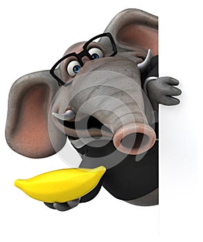 Fun elephant - 3D Illustration photo