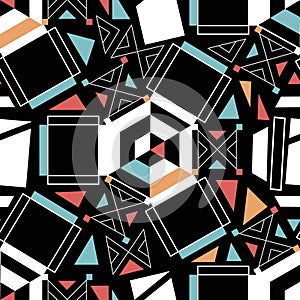 Fun Energetic Abstract Geometric Seamless Repeat Pattern