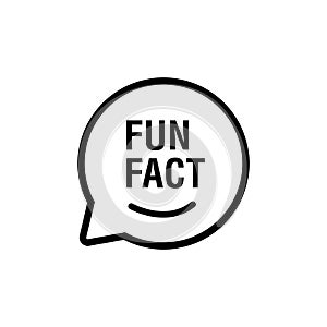 Fun fact in black line bubble chat vector. flat stroke style modern graphic art linear design isolated on white background. concep