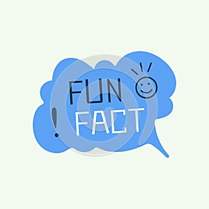 Fun fact infographic icon. Blue speech bubble