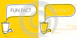 Fun fact. Megaphone and colorful yellow speech bubble with quote. Blog management, blogging and writing for website