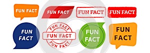 fun fact stamp and speech bubble label sticker sign truth intriguing true knowledge