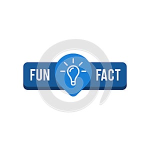 Fun Fact vector template post with idea bulb light icon sticker for social media background, quick tips blank template fyi modern