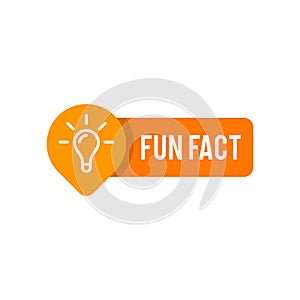 Fun Fact vector template post with idea bulb light icon sticker for social media background, quick tips blank template fyi modern