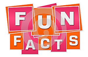 Fun Facts Orange Pink Squares Stripes