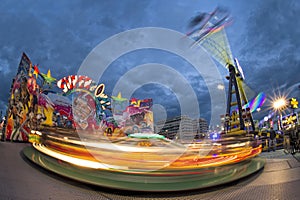 Fun Fair Carnival Luna Park moving carousel