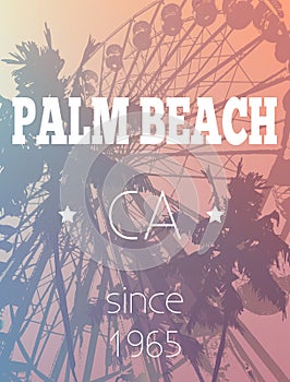 Fun fair and palm trees print