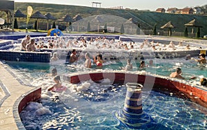 Fun with foam in the thermal water pool