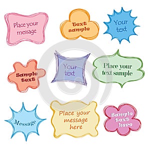 Fun frames with copy space. Speech bubbles set