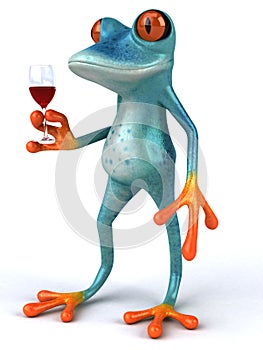 Fun frog - 3D Illustration