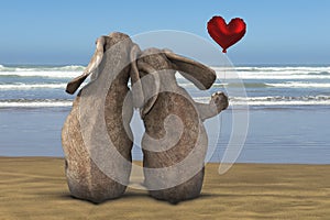 Ein elefant,, Strand Ozean Valentinstag das Meer 