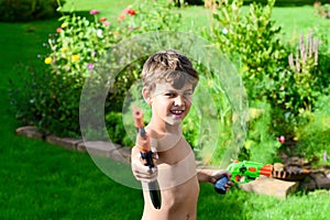 Fun in garden in summer