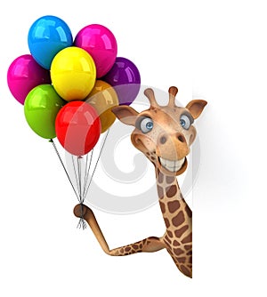 Fun giraffe - 3D Illustration