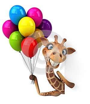 Fun giraffe - 3D Illustration