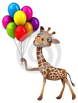 Fun giraffe - 3D Illustration