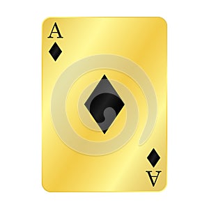 Fun gold ace of diamonds