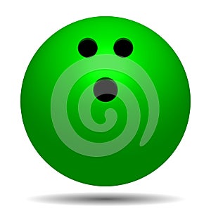 Fun green bowling ball with shadow