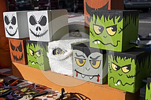 Fun halloween block heads of classic personalities