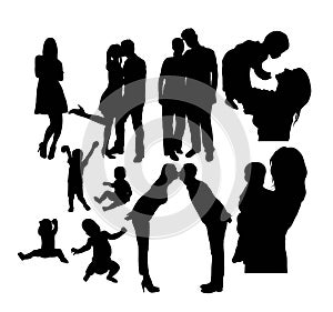 Fun and Happy Family Activity Silhouettes