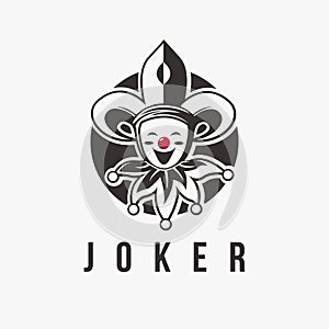 Fun Joker jester logo icon vector template