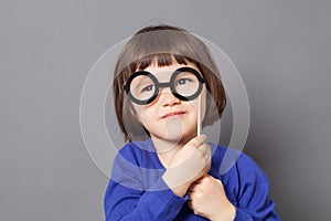 Fun kid eyeglasses concept for imaginative preschool child