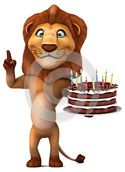 Fun lion - 3D Illustration photo