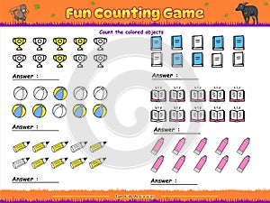 Count the colored objects part two.