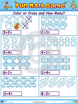 Fun Math game Color or Cross and How Many part six