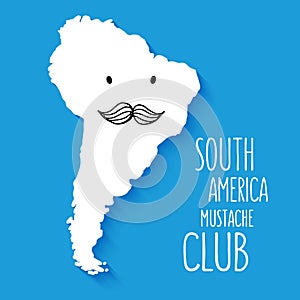 Fun mustache club cartoon South America hand drawn