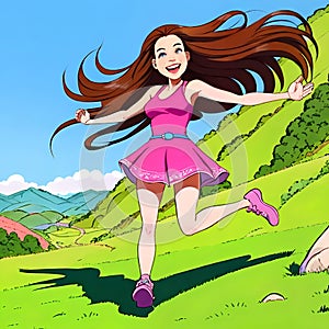 Fun outdoor enjoyment healthy body summer sunshine cartoon