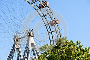 Fun Park Ferris Wheel In Vienna Prater Fun Park