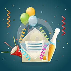 Fun Party Celebrate Birthday Icon Symbol 3d Realistic Cartoon Design Vector Illustration