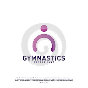 Fun People Healthy logo design concept vector.Gymnastics logo template. People care Icon Symbol